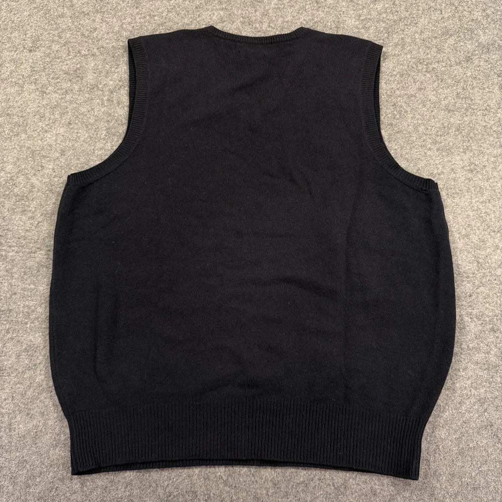 Polo Ralph Lauren Sweater Vest Mens‎ Large Navy 100% Lambswool V Neck Knit Logo